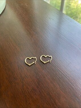 10K Gold Heart Hoop Earrings - Classic Women’s Jewelry